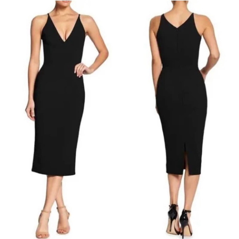 Dress the Population Lyla Midi Dress in Black